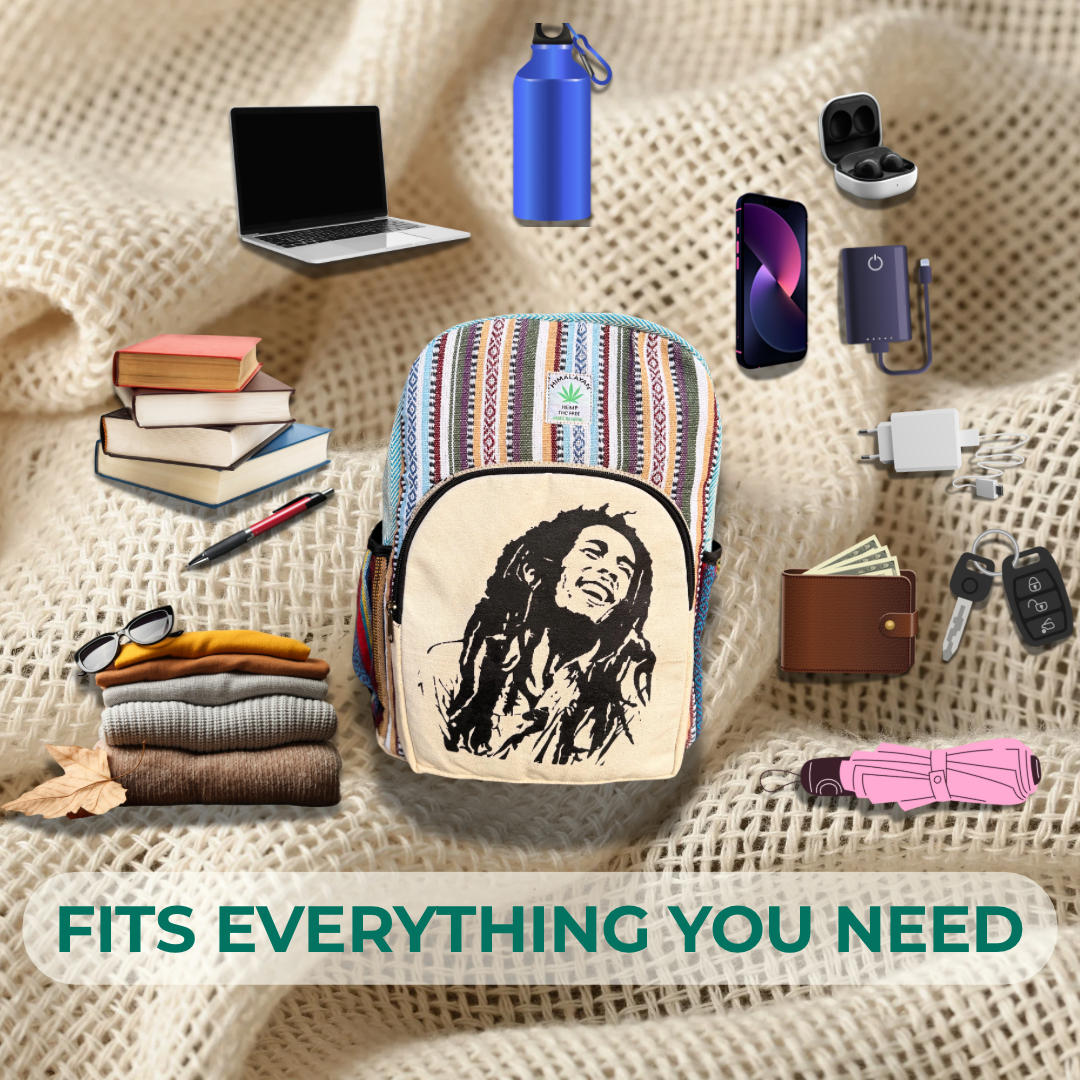 Himalayan Handmade Hemp Backpack – 6 Pocket Eco-Friendly Ethnic Rucksack | Sustainable & Spacious