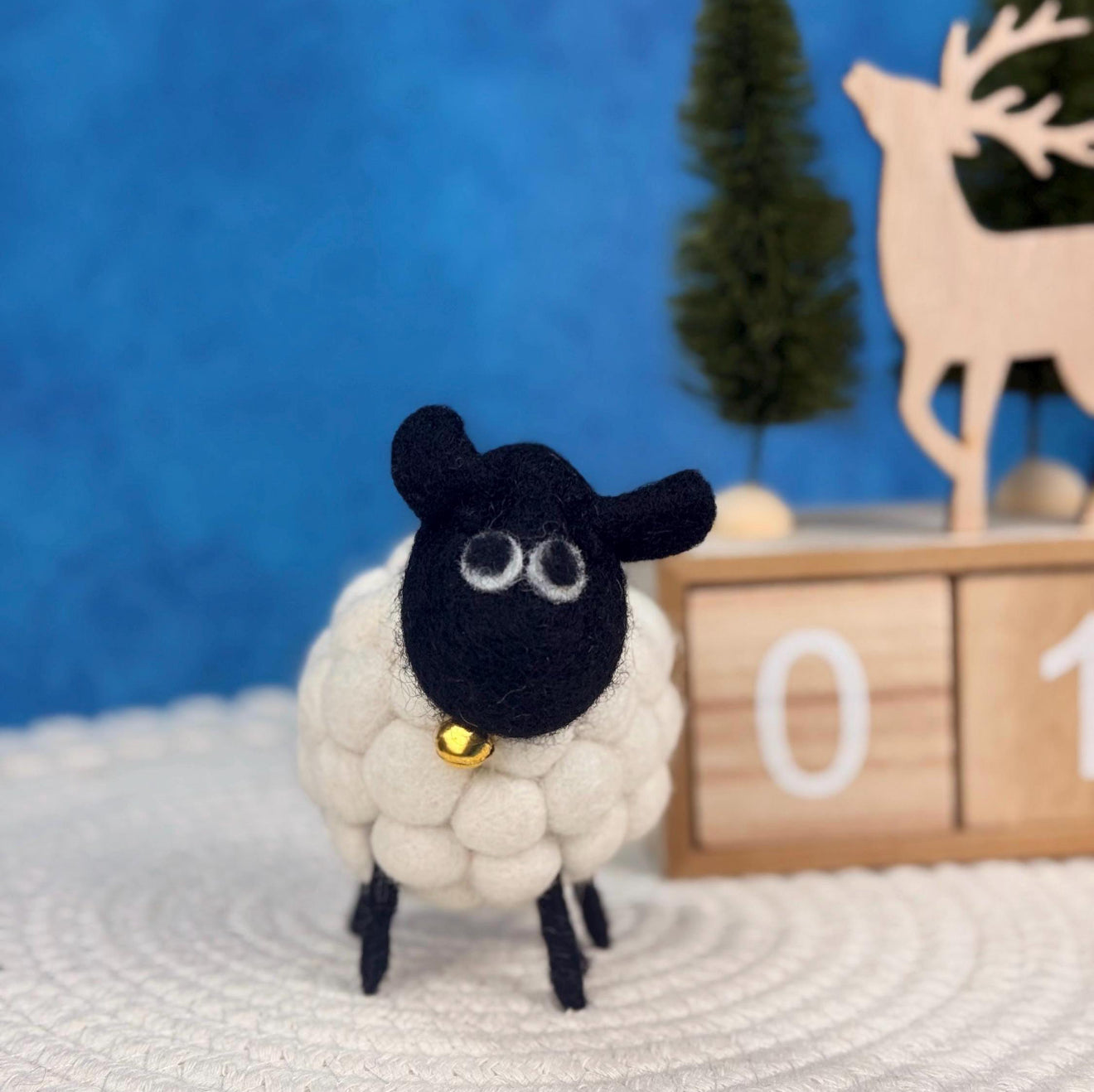 Handmade Wool Felt Sheep | Eco-Friendly Home & Nursery Decor | Natural Wool Ornament | Free UK Shipping
