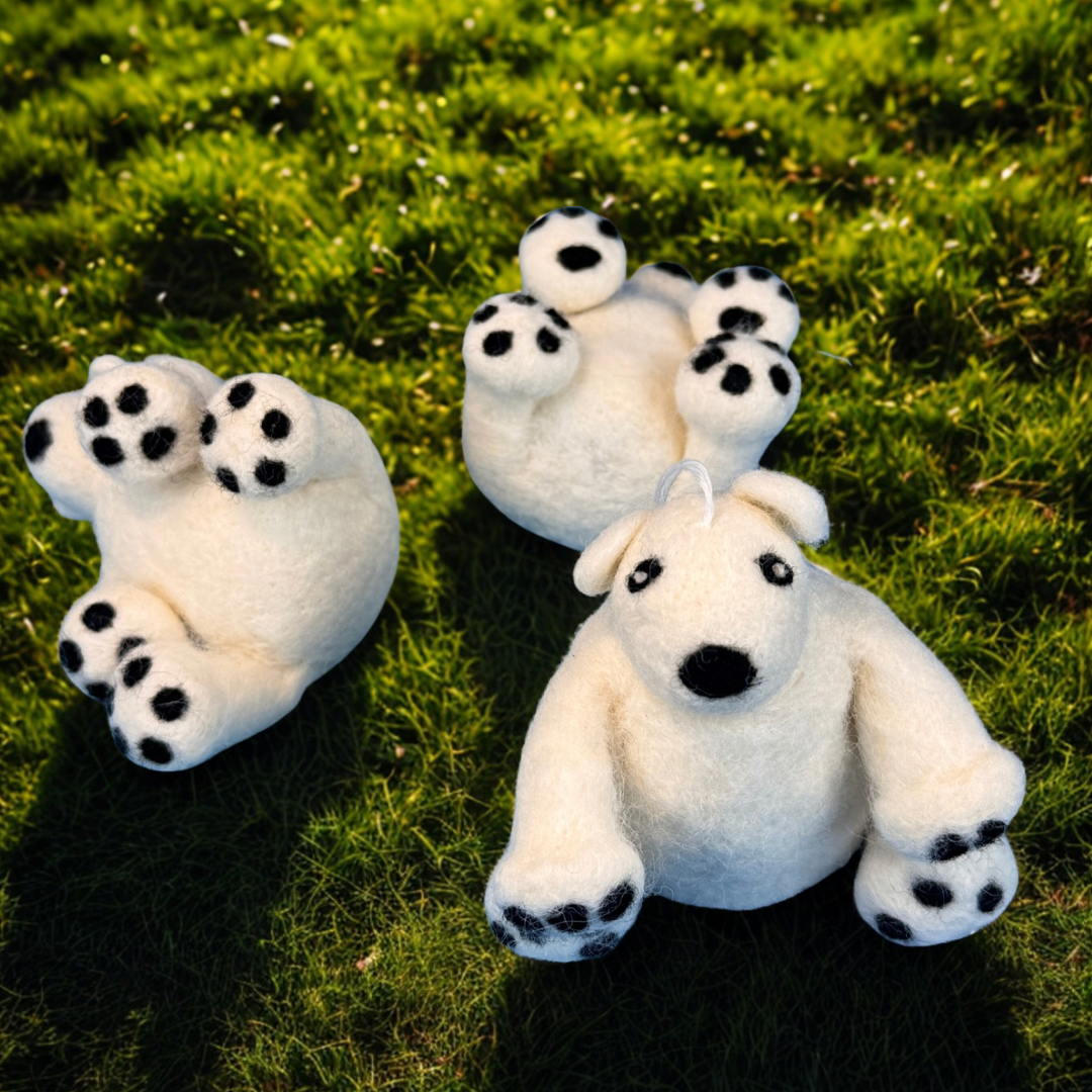 Felt Polar Bear Ornament | Valentines Day gift |Ester Holiday,Christmas Home Decoration | Handmade Felt bear | Nursery Ornament cute gift