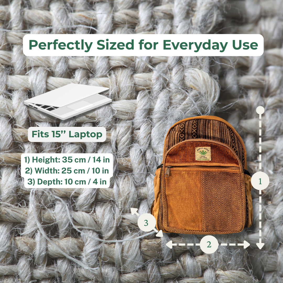 Handmade Hemp Backpack | Sustainable | Travel Friendly | Free Shipping Uk