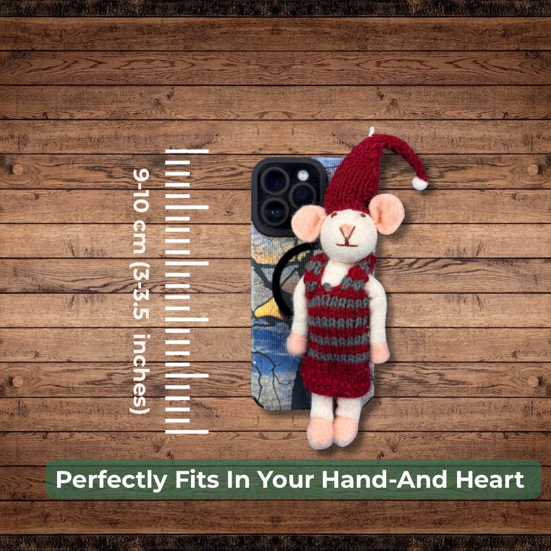 Felt Cute Mouse Ornament | Valentines Day Perfect Gift Idea |Eco-Friendly & Sustainable| Cute Adorable Gift | Couple Gift | Free shiping uk