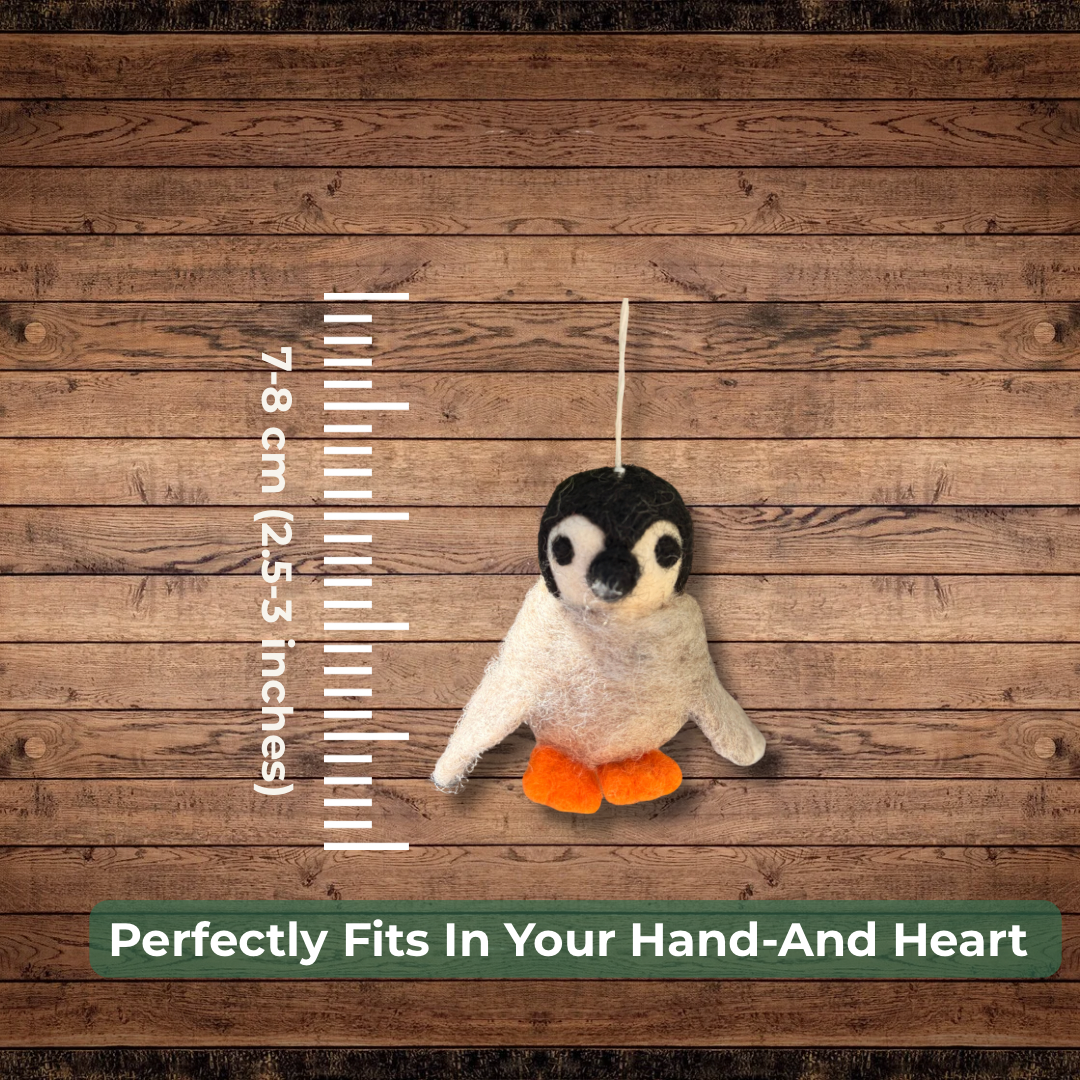 Penguin Felt Ornament | Perfect & Cute Gift Item | Valentine Day Gift |Fair Trade Ester Decor |EcoFriendly sustainable |Holiday Penguin Gift