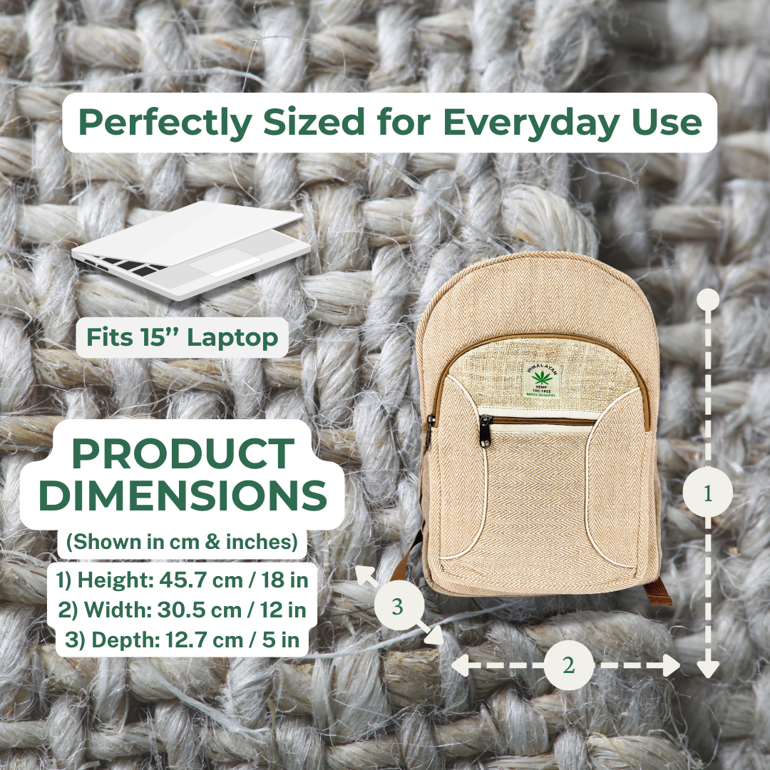 Handmade Hemp Backpack | Eco-Friendly & Spacious | Sustainable Travel & Daily Use | Free UK Delivery
