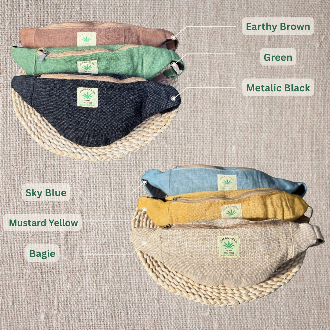 Handmade Hemp Waist Bag | Sustainable Everyday and Travel Fanny Pack|Free UK Shipping|