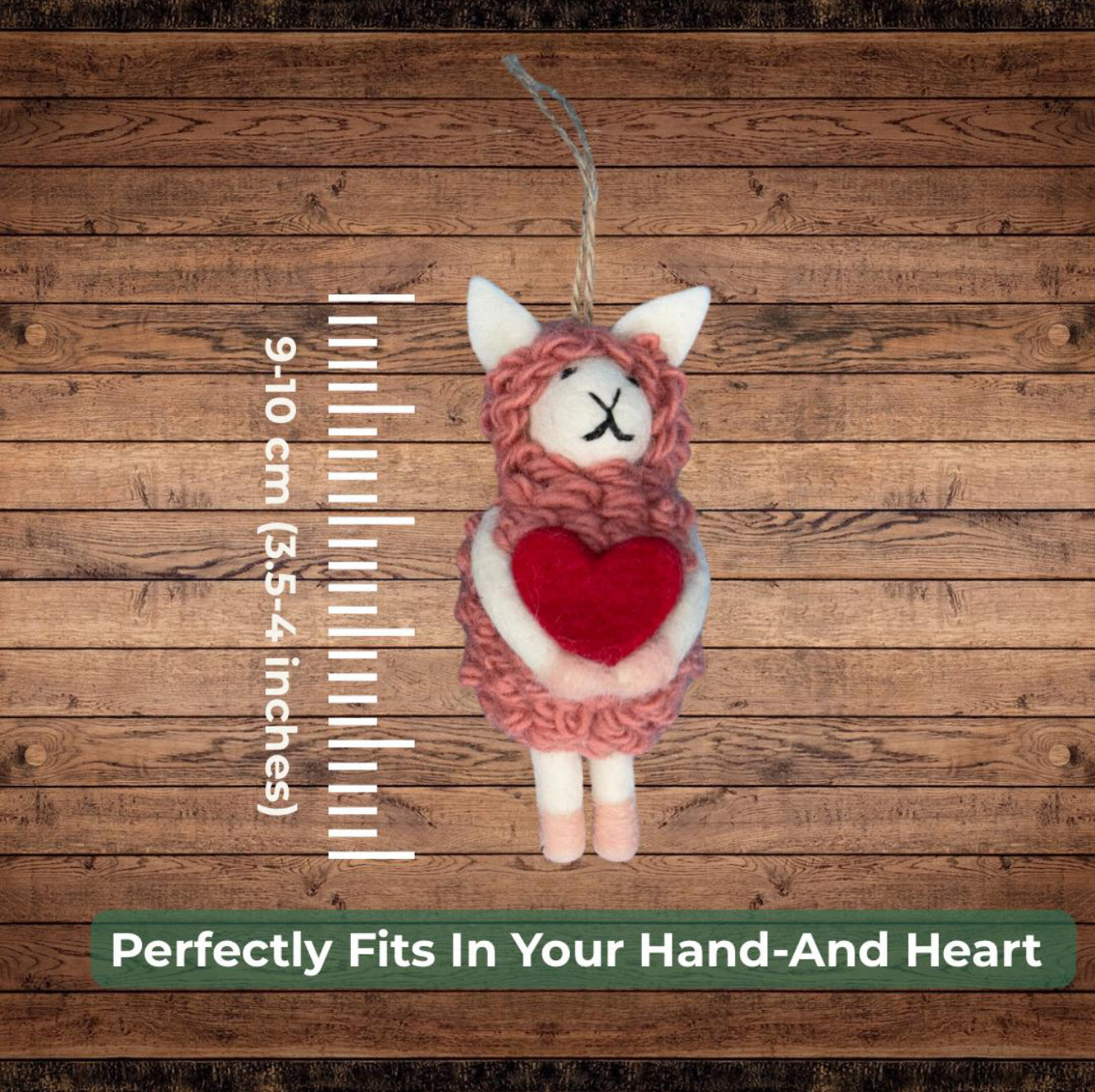 Handmade Felt Sheep Ornament – Cute Wool Animal Holding Heart | Eco-Friendly Valentine’s Gift & Home Decor