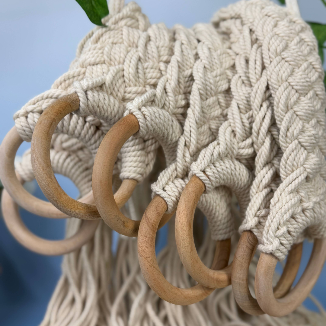 Elegant Macramé Curtain Tiebacks - Handcrafted, Sustainable, and Versatile