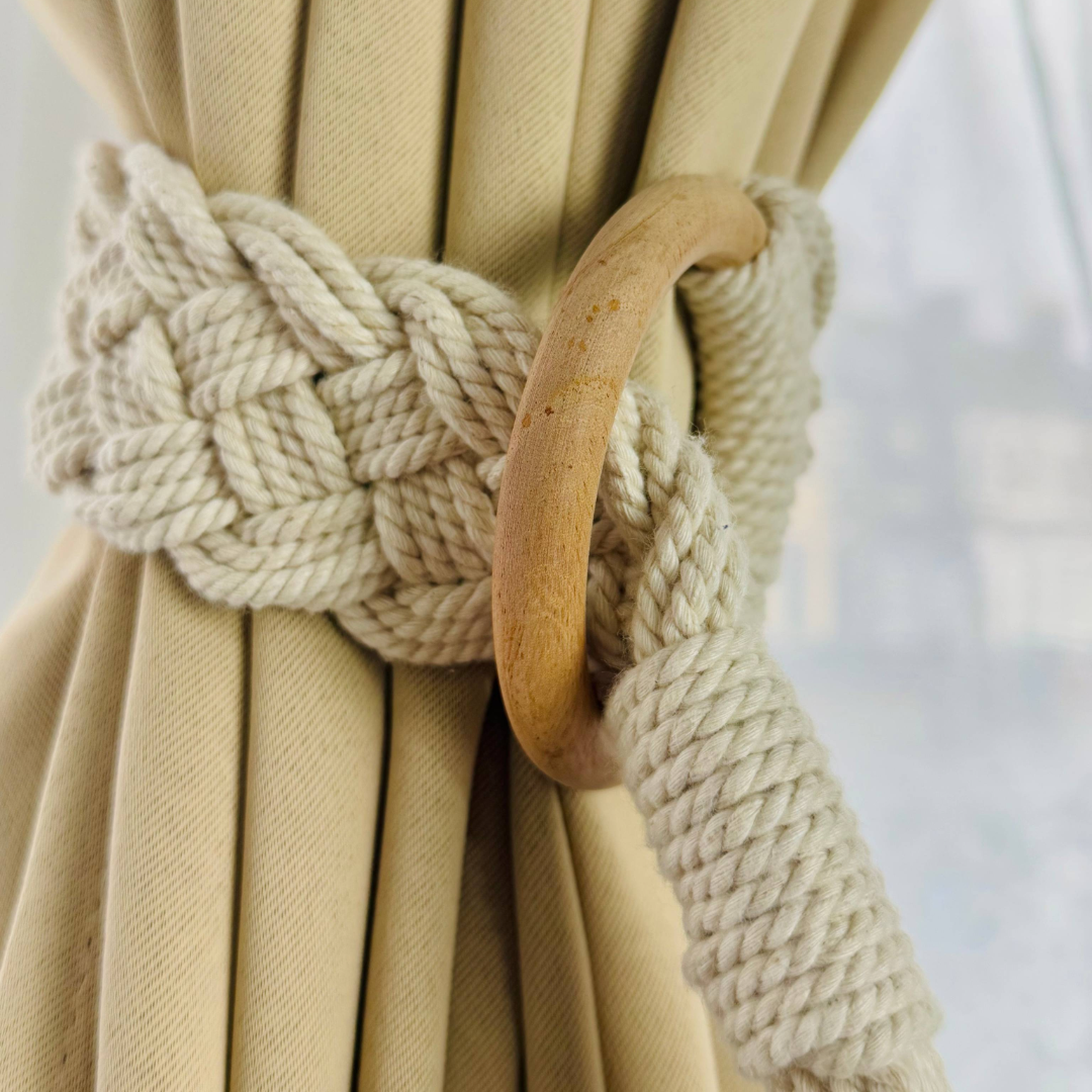 Elegant Macramé Curtain Tiebacks - Handcrafted, Sustainable, and Versatile