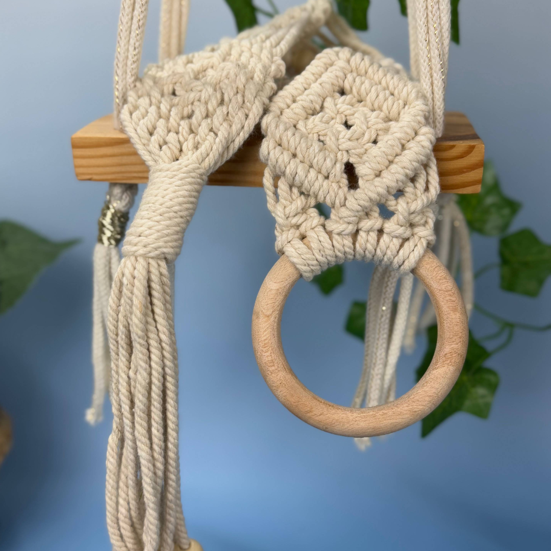Boho Macramé Curtain Tiebacks | Handmade Cotton Rope with Wooden Beads | Eco-Friendly Window Decor