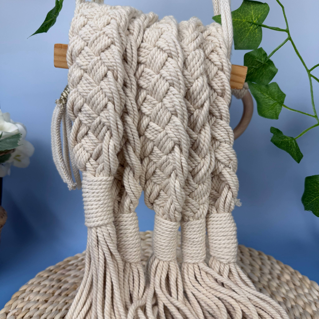 Elegant Macramé Curtain Tiebacks - Handcrafted, Sustainable, and Versatile