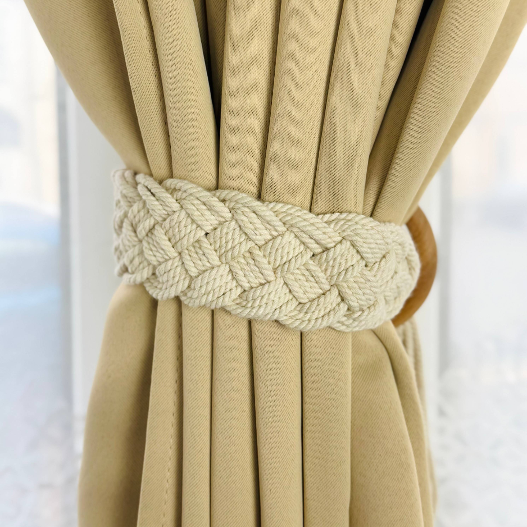 Elegant Macramé Curtain Tiebacks - Handcrafted, Sustainable, and Versatile
