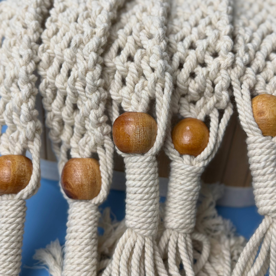 Handcrafted Boho Macramé Curtain Tiebacks | Natural Cotton with Wooden Accent | Eco-Friendly Home Decor | Free UK Shipping
