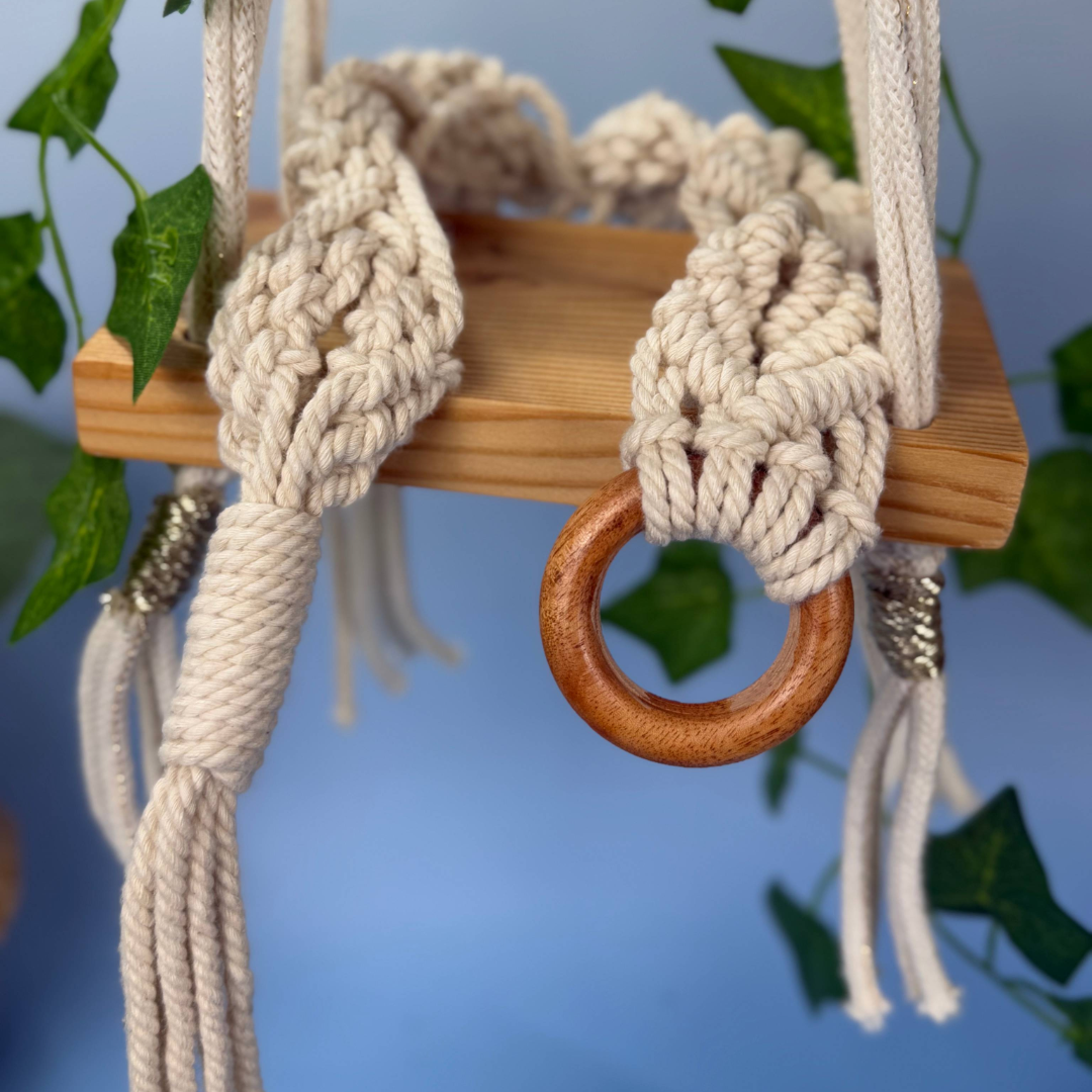 Handcrafted Macramé Curtain Tiebacks | Eco-Friendly Cotton with Wooden Accents | Rustic Boho Decor | Free UK Shipping