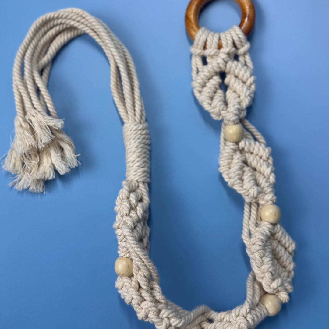 Handcrafted Macramé Curtain Tiebacks | Eco-Friendly Cotton with Wooden Accents | Rustic Boho Decor | Free UK Shipping