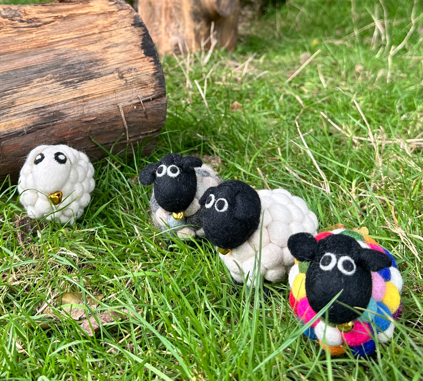 Handmade Rainbow Wool Felt Sheep – Eco-Friendly Nursery & Home Decor