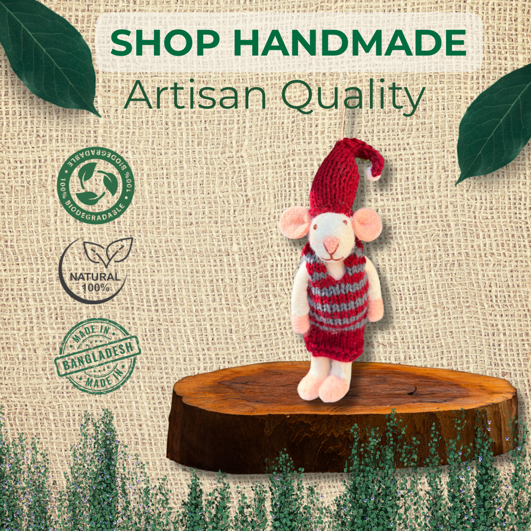 Felt Cute Mouse Ornament | Valentines Day Perfect Gift Idea |Eco-Friendly & Sustainable| Cute Adorable Gift | Couple Gift | Free shiping uk