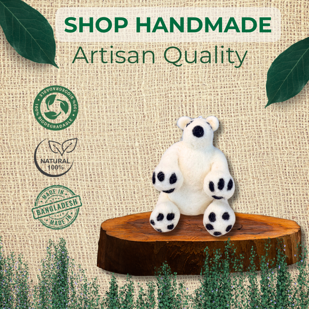 Felt Polar Bear Ornament |  Valentines Day gift |Ester Holiday,Christmas Home Decoration | Handmade Felt  bear | Nursery Ornament cute gift