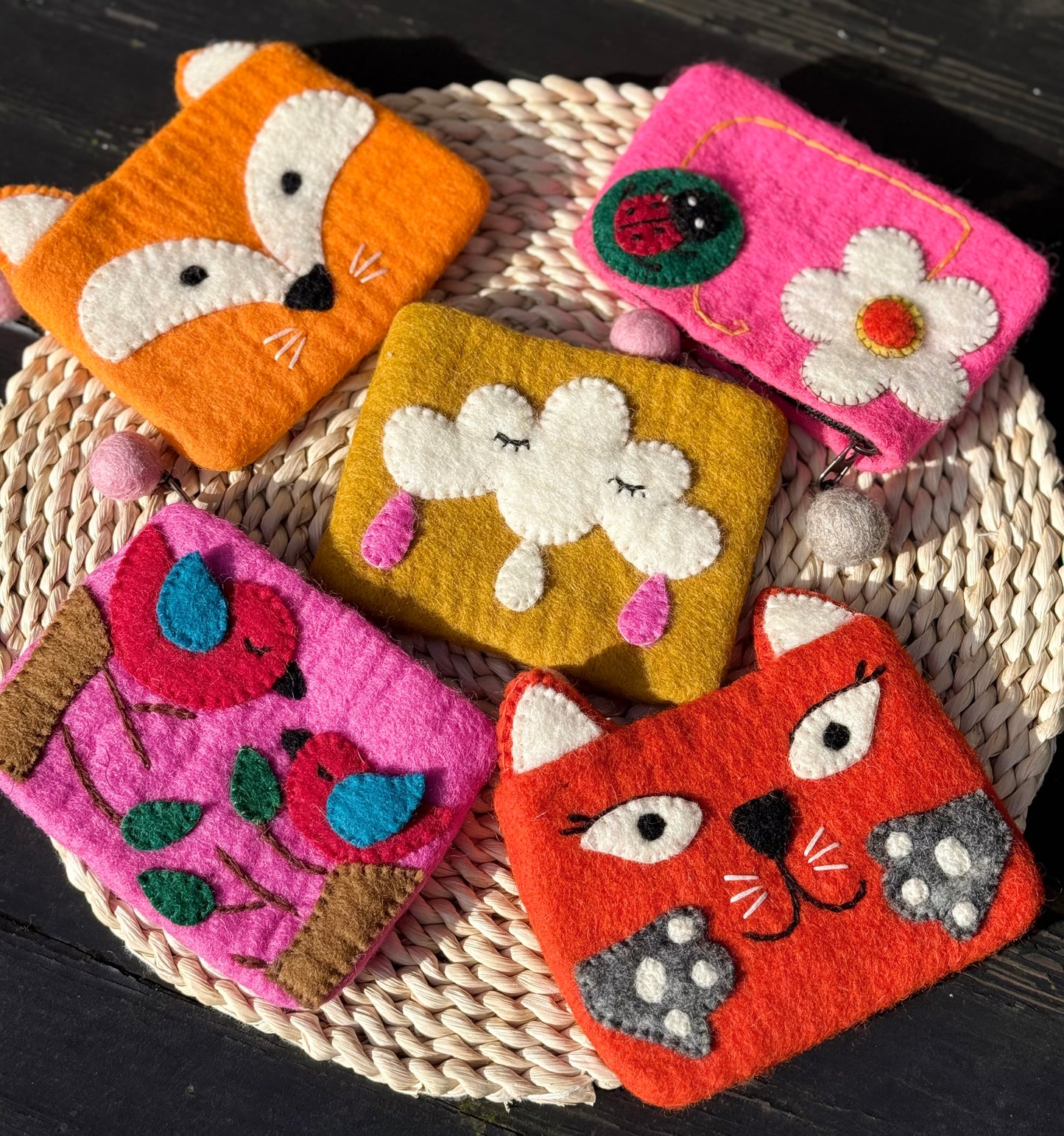 Handmade Cute Felt Coin Pouch| Eco-Friendly Wallet |Sustainable Gift |Free Shipping
