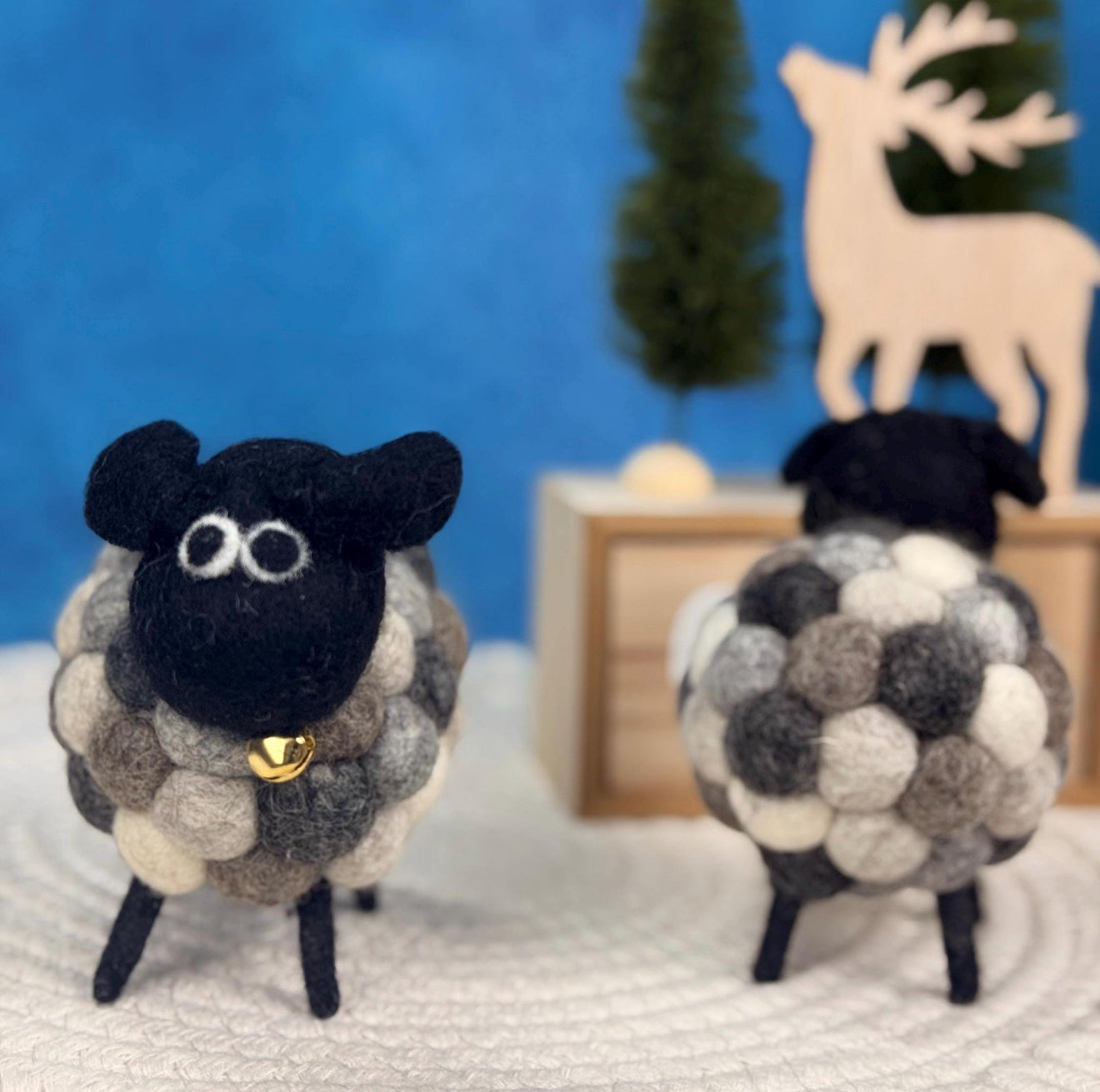 Handmade Rainbow Wool Felt Sheep – Eco-Friendly Nursery & Home Decor