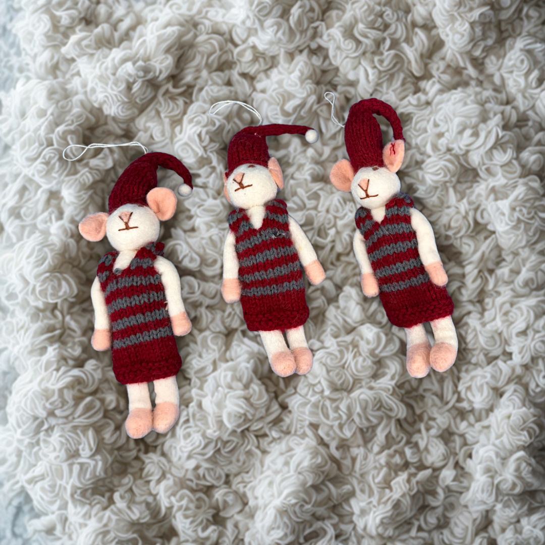 Felt Cute Mouse Ornament | Valentines Day Perfect Gift Idea |Eco-Friendly & Sustainable| Cute Adorable Gift | Couple Gift | Free shiping uk