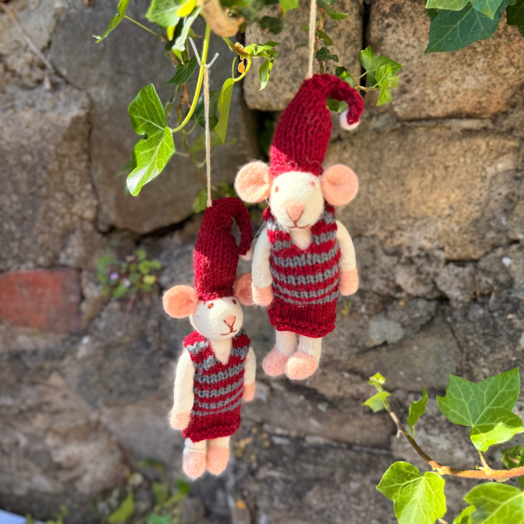 Felt Cute Mouse Ornament | Valentines Day Perfect Gift Idea |Eco-Friendly & Sustainable| Cute Adorable Gift | Couple Gift | Free shiping uk