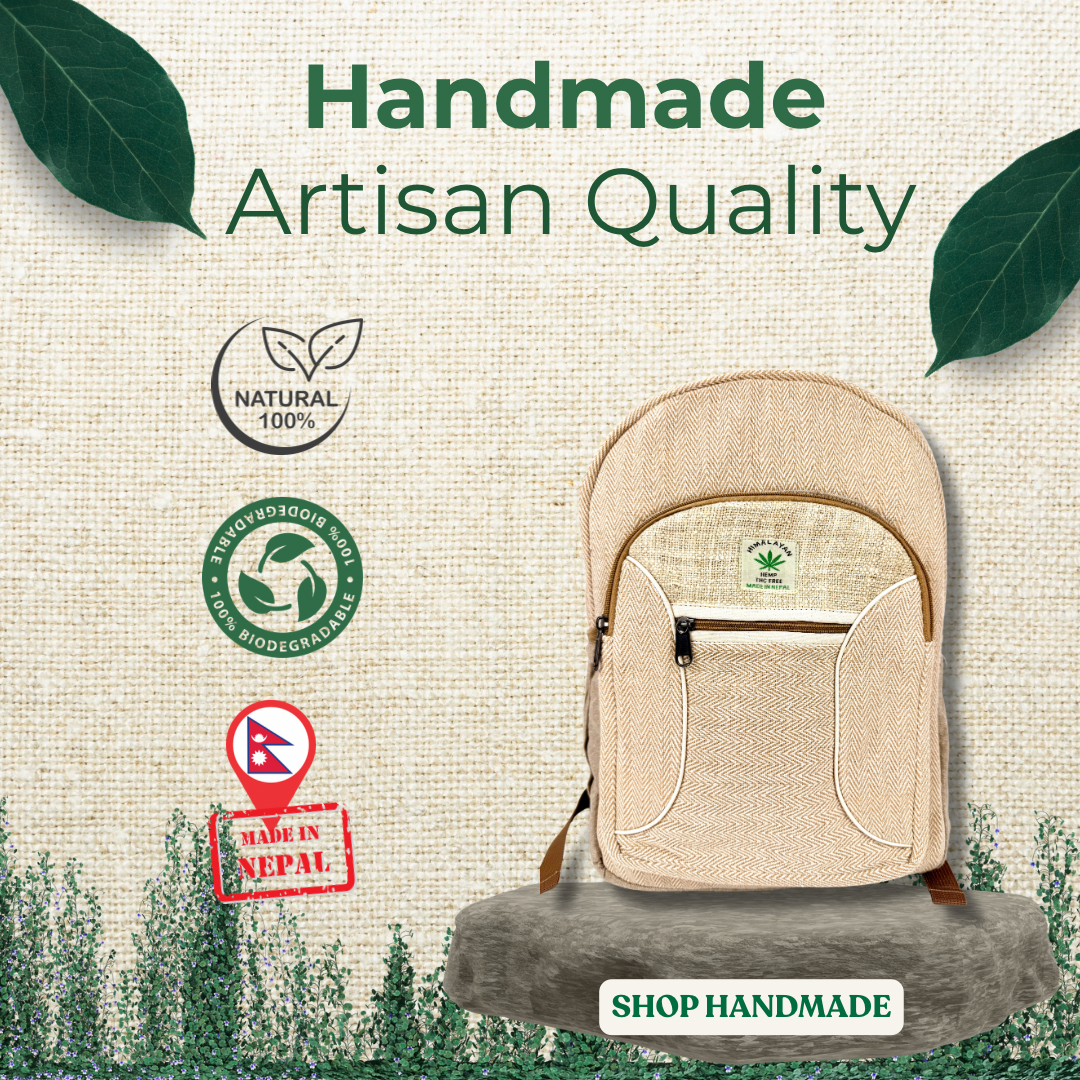 Handmade Hemp Backpack | Eco-Friendly & Spacious | Sustainable Travel & Daily Use | Free UK Delivery