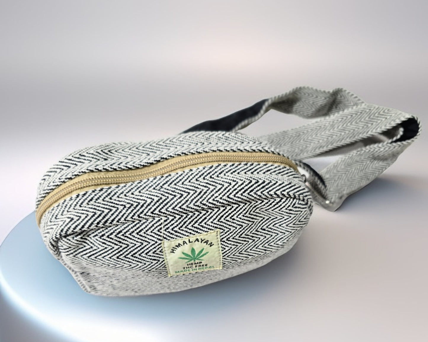 Eco-Friendly Hemp Fanny Pack with 2 Pockets & Adjustable Strap – Handmade in Nepal