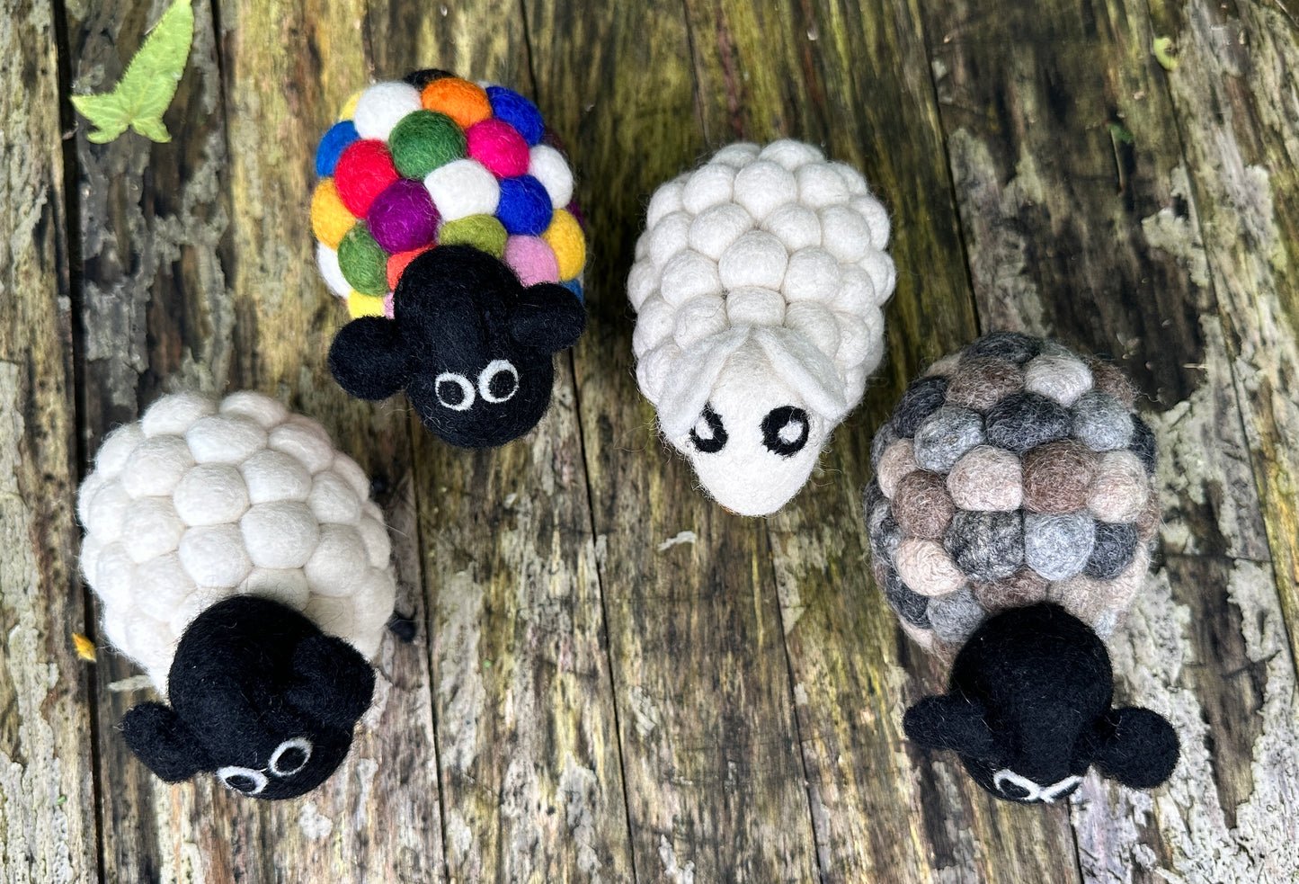 Handmade Wool Felt Sheep with Bell – Eco-Friendly Nursery & Home Decor | Free UK Delivery