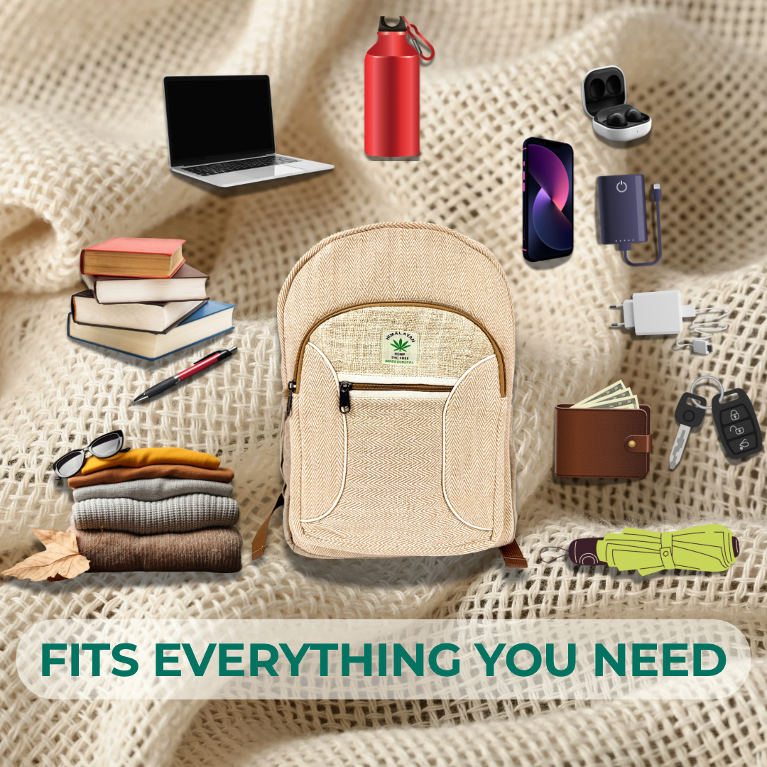 Handmade Hemp Backpack | Eco-Friendly & Spacious | Sustainable Travel & Daily Use | Free UK Delivery