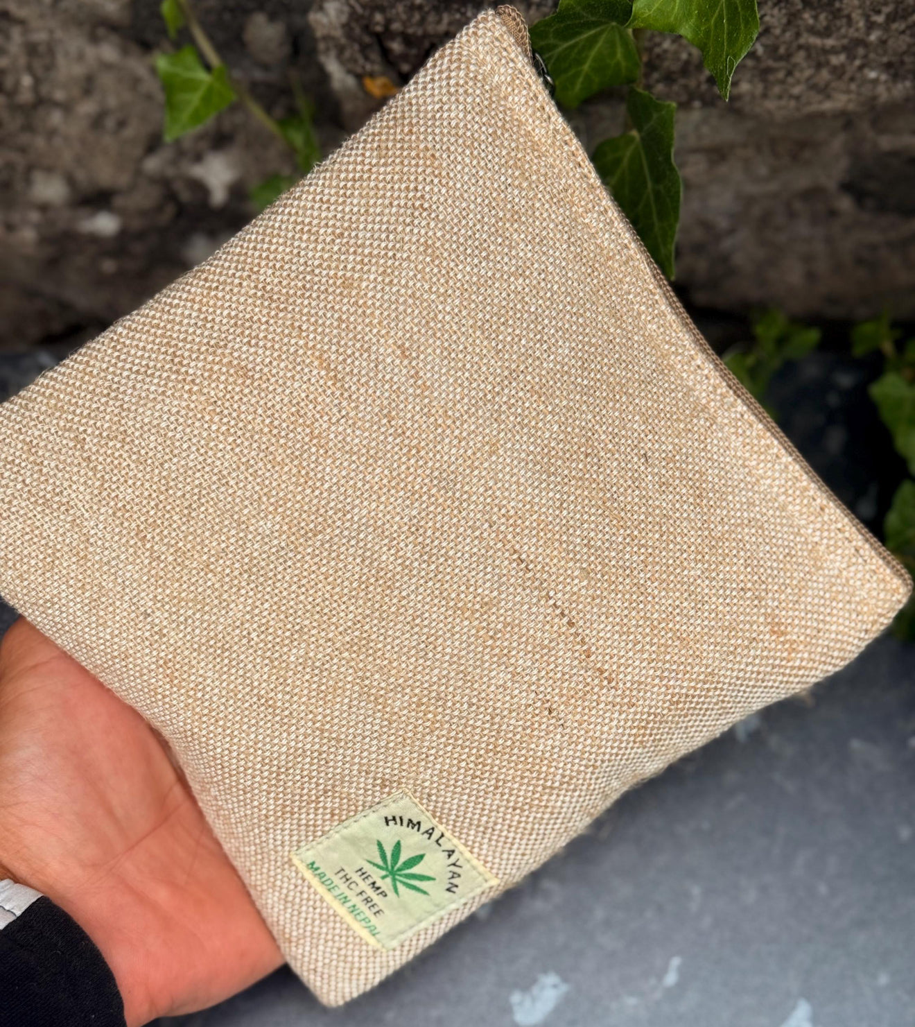 Handmade Hemp Zip Pouch | Eco-Friendly Travel Pouch | Sustainable Everyday Wallet | Free UK Shipping
