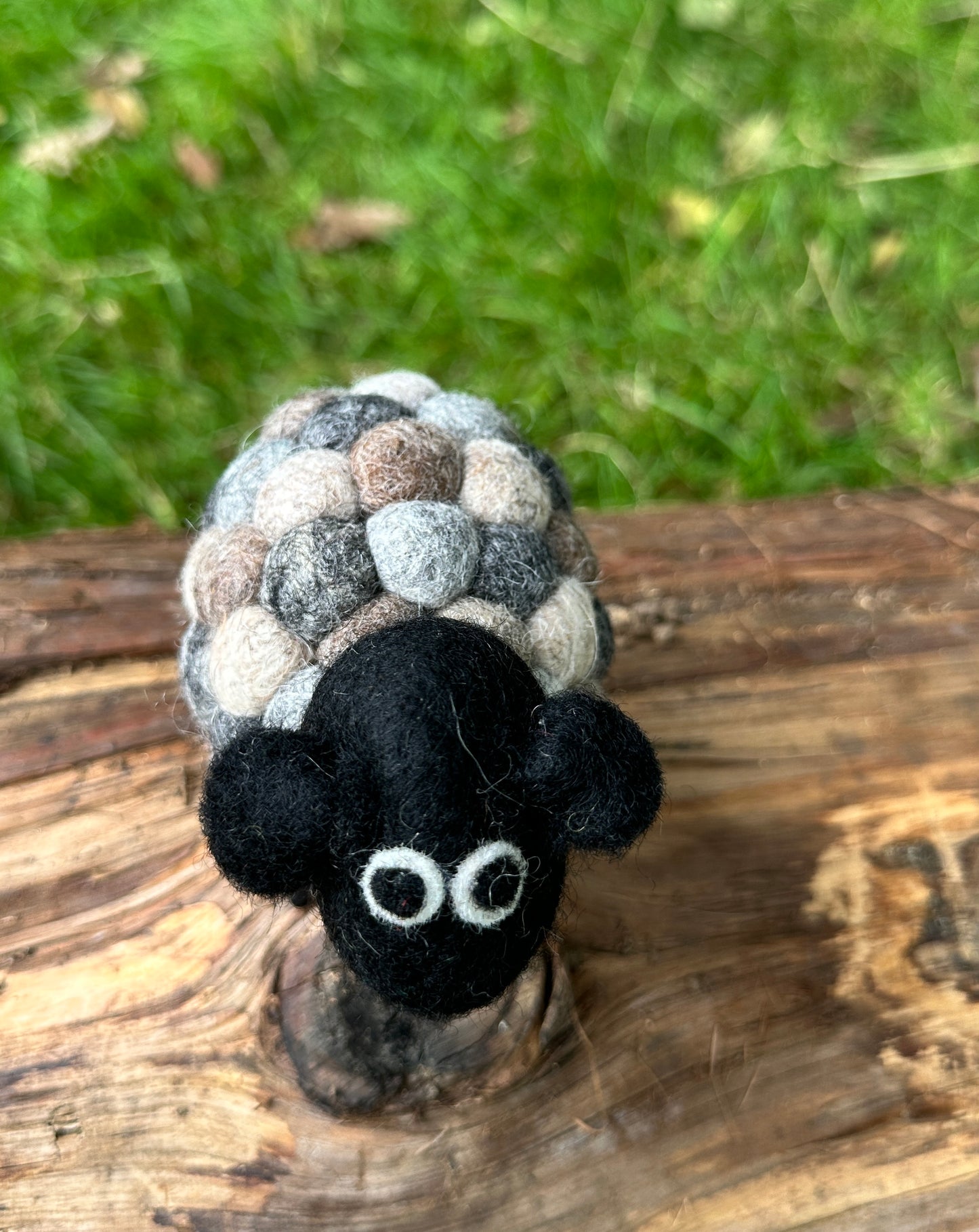 Handmade Wool Felt Sheep - Grey & Black Earthy Tones | Eco-Friendly Decor | Free UK Delivery