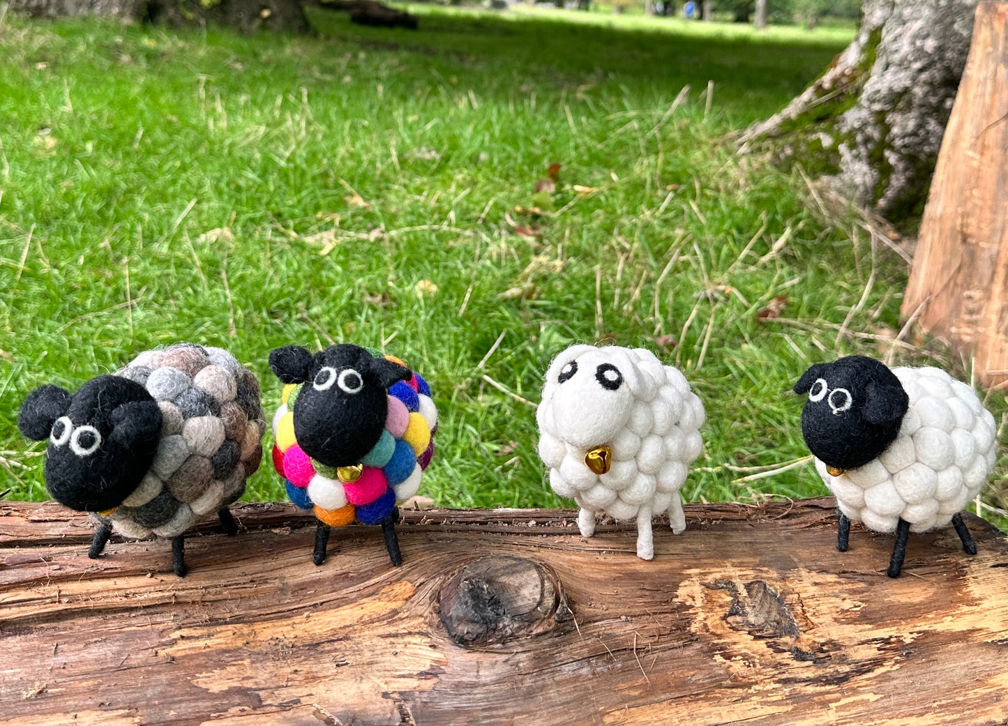 Handmade Wool Felt Sheep - Grey & Black Earthy Tones | Eco-Friendly Decor | Free UK Delivery