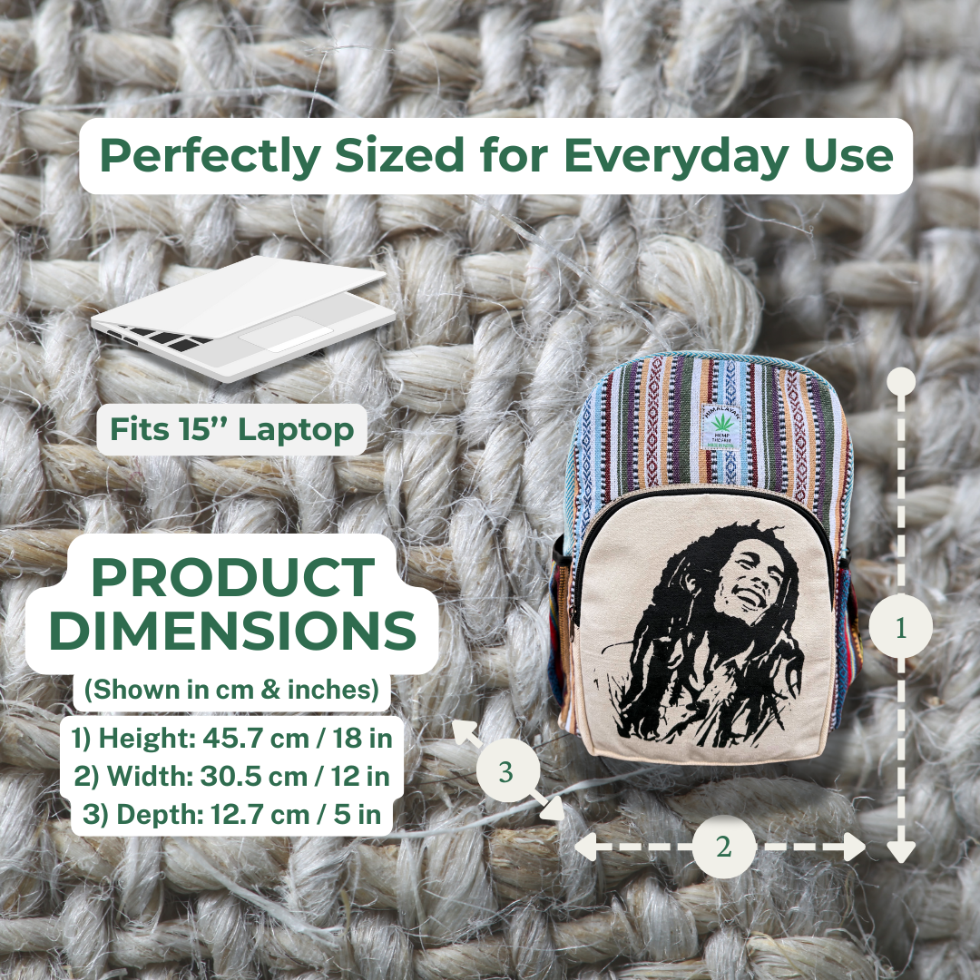 Himalayan Handmade Hemp Backpack – 6 Pocket Eco-Friendly Ethnic Rucksack | Sustainable & Spacious