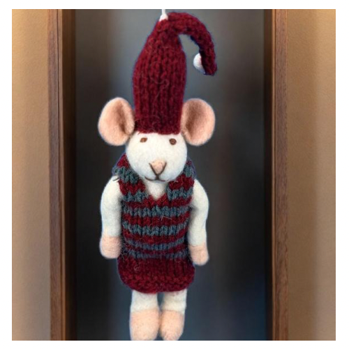 Felt Cute Mouse Ornament | Valentines Day Perfect Gift Idea |Eco-Friendly & Sustainable| Cute Adorable Gift | Couple Gift | Free shiping uk