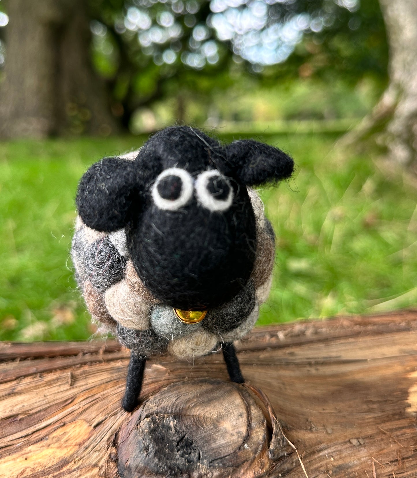 Handmade Wool Felt Sheep - Grey & Black Earthy Tones | Eco-Friendly Decor | Free UK Delivery