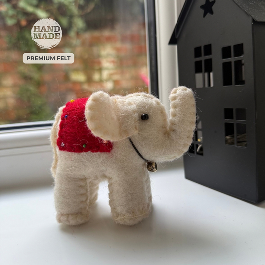 Handmade Felt Elephant | Sustainable Wool Decor & Gift | Fair Trade | Eco-Friendly Toy