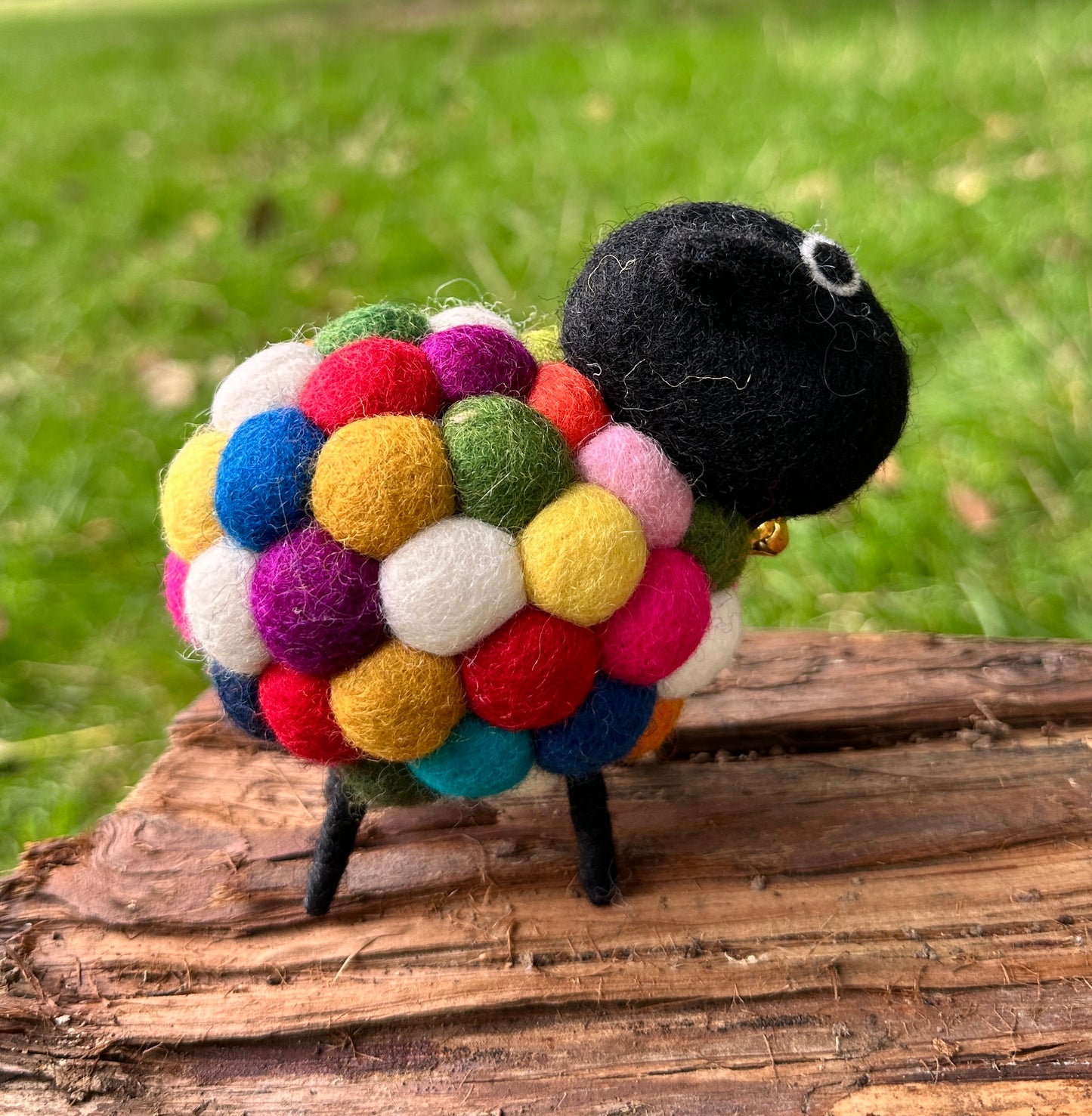 Handmade Rainbow Wool Felt Sheep – Eco-Friendly Nursery & Home Decor