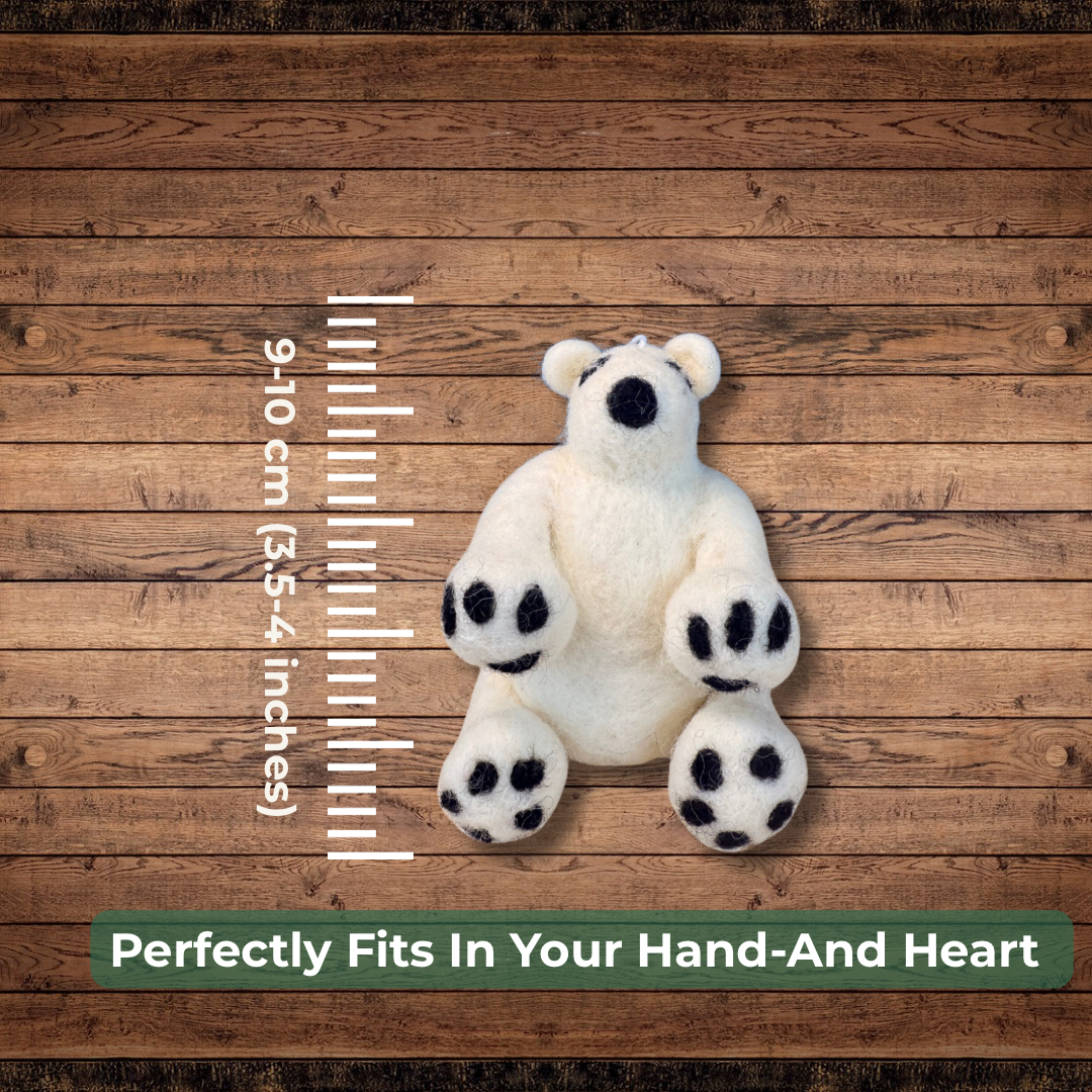Felt Polar Bear Ornament |  Valentines Day gift |Ester Holiday,Christmas Home Decoration | Handmade Felt  bear | Nursery Ornament cute gift