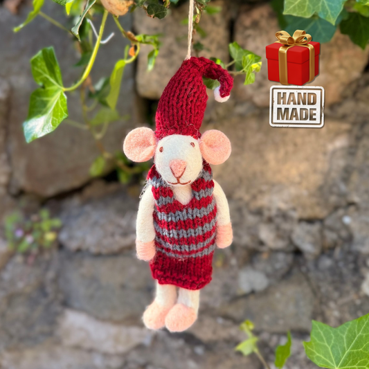 Felt Cute Mouse Ornament | Valentines Day Perfect Gift Idea |Eco-Friendly & Sustainable| Cute Adorable Gift | Couple Gift | Free shiping uk