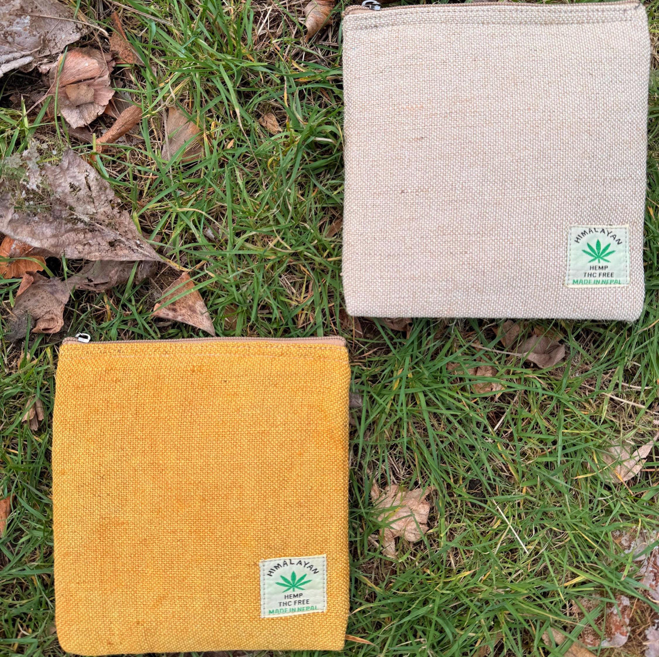 Handmade Hemp Zip Pouch | Eco-Friendly Travel Pouch | Sustainable Everyday Wallet | Free UK Shipping