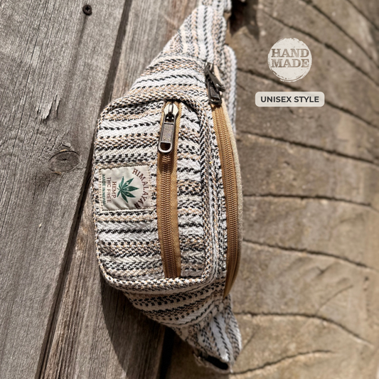 Eco-Friendly Hemp Waist Bag – Handmade Crossbody Fanny Pack with Adjustable Strap | Sustainable & Fair Trade