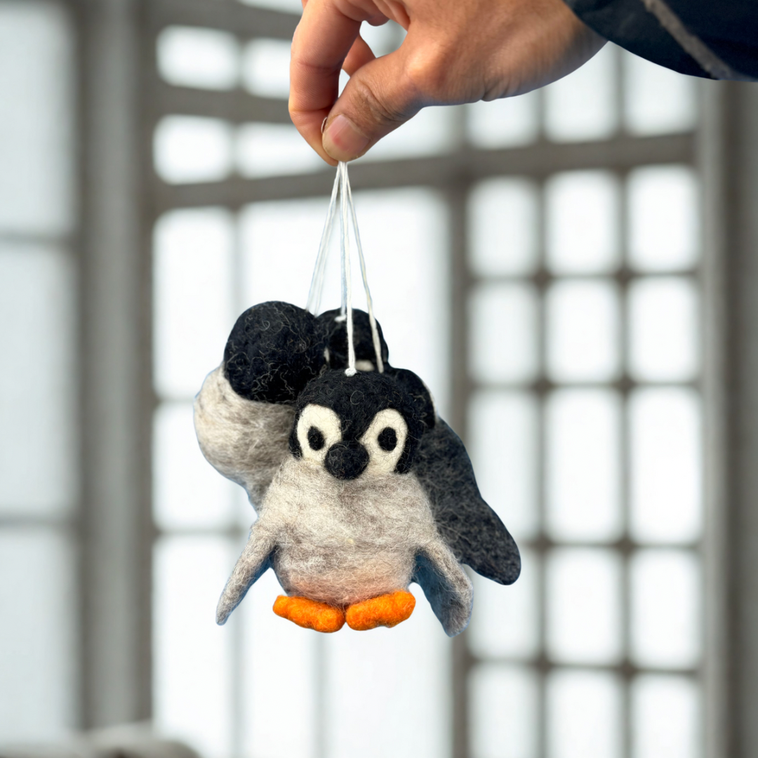 Penguin Felt Ornament | Perfect & Cute Gift Item | Valentine Day Gift |Fair Trade Ester Decor |EcoFriendly sustainable |Holiday Penguin Gift
