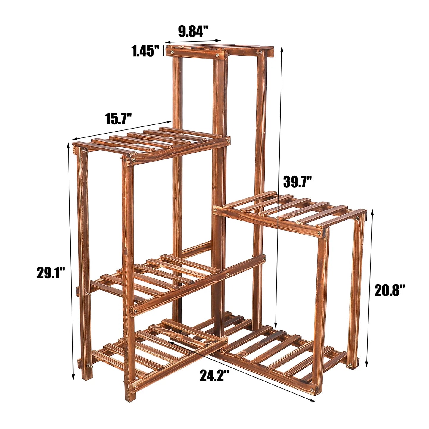 Wooden Plant Stand for Indoor & Outdoor Greenery ( 6-Tier ) 3 -Day Delivery !