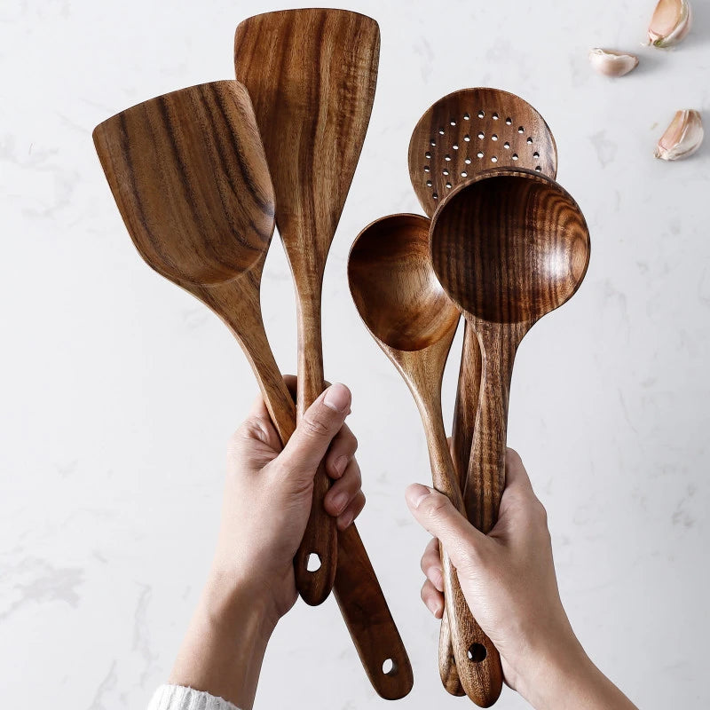 🌿 Eco-Friendly Wooden Kitchen Tool 1-7pcs/set