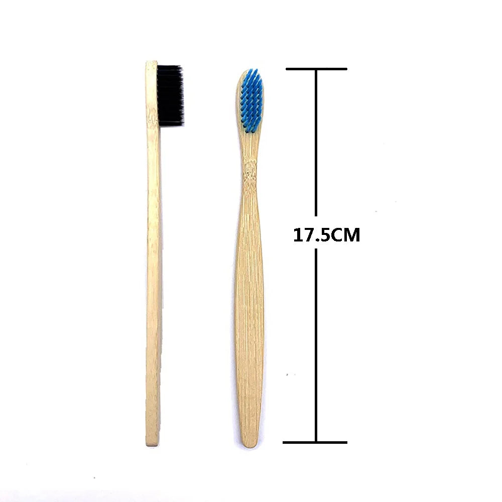 Natural Bamboo Toothbrush Set 10Psc