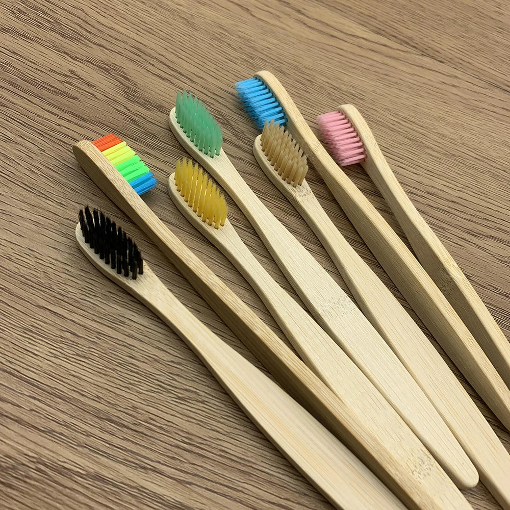 Natural Bamboo Toothbrush Set 10Psc