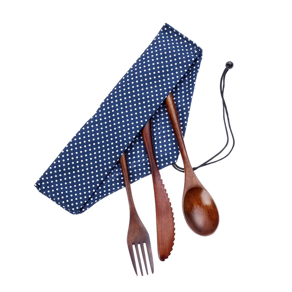 Eco-Friendly Portable  Wooden Cutlery Set l🍴🌿