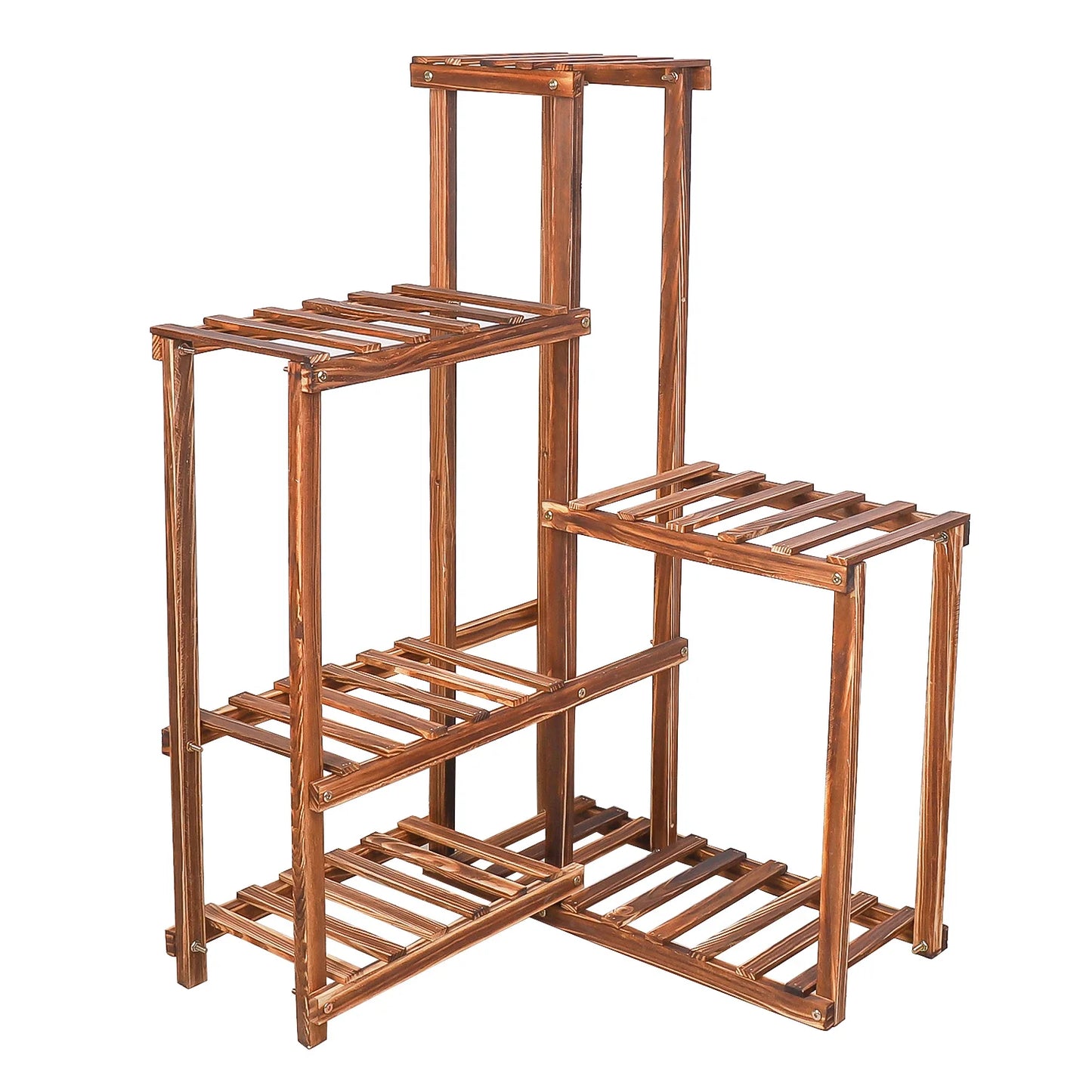 Wooden Plant Stand for Indoor & Outdoor Greenery ( 6-Tier ) 3 -Day Delivery !