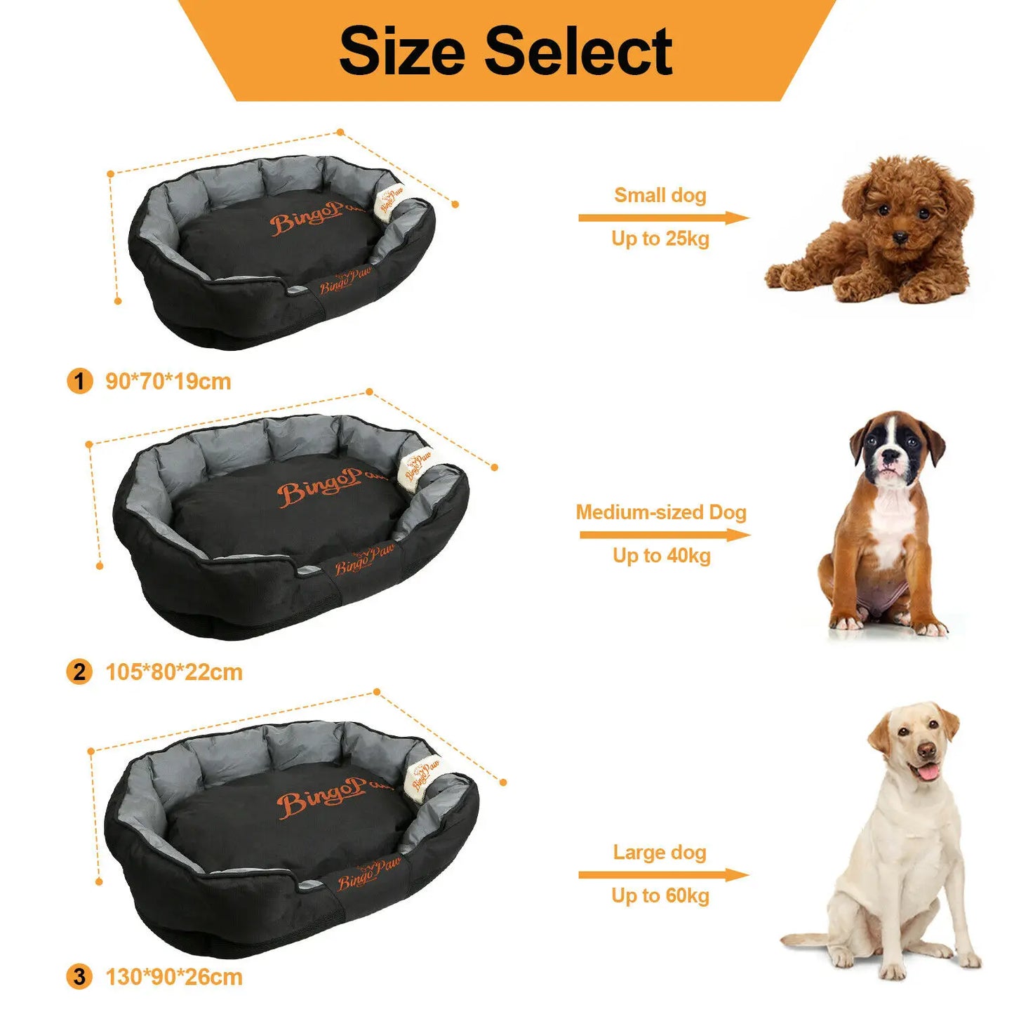 Jumbo Comfy Sofa for Large Dogs -  Waterproof Orthopaedic Dog Bed