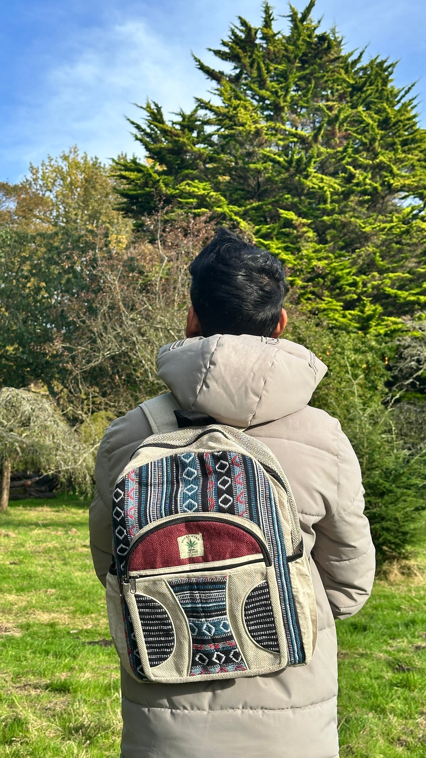 Himalayan Hemp Backpack - 6 Pockets | Handmade Eco-Friendly | Free UK Delivery