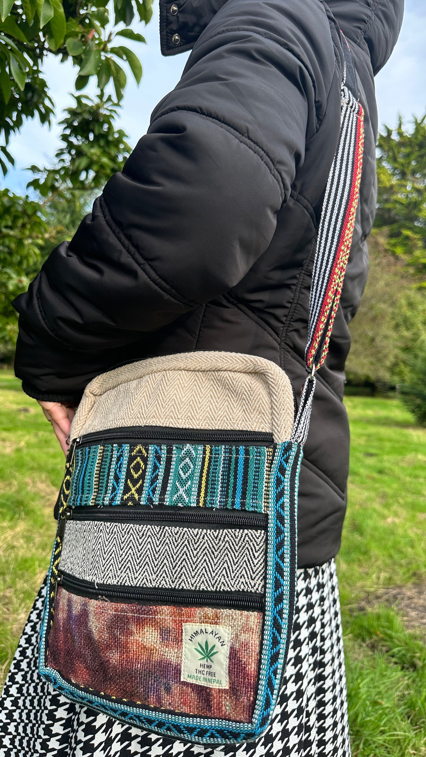 Handmade Himalayan Hemp Boho Crossbody Bag – Eco-Friendly with Multiple Pockets | Free UK Delivery